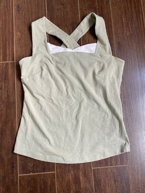 Vintage Arc'teryx Women’s Cross-Back Tank Top in Light Olive and White